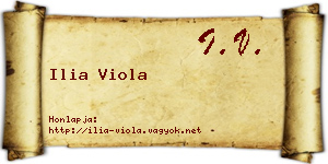 Ilia Viola névjegykártya